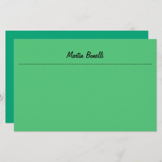エメラルドグリーン・プレーン・ビジネス 便箋 (正面/裏面)