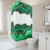 エメラルドグリーン、メタリック金ゴールド瑪瑙 シャワーカーテン (インサイチュ)