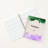 エメラルドグリーン&ラベンダーの水の色をパーソナライズ ノートブック (内部)