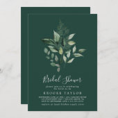 エメラルドグリーン | 緑の花嫁のシャワー 招待状 (正面/裏面)