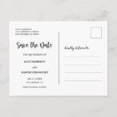 エメラルドグリーン&金ゴールドアゲートウェディング日付を保存 案内ポストカード (裏面)