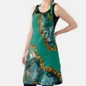 エメラルドグリーン&金ゴールドアゲートゲードグリッター エプロン (インサイチュ)