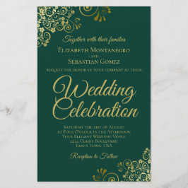エメラルドグリーン&金ゴールドバジェットウェディング大招待