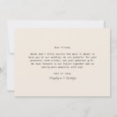 エメラルドグリーン&金ゴールドフラワーズサンキューカード サンキューカード (裏面)