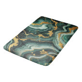 エメラルドグリーン&金ゴールドマーブルルックグラーム結婚ズ バスマット (アングル)