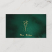 エメラルドグリーン&金ゴールドラブQR結婚の エンクロージャーカード (裏面)