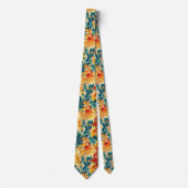 エメラルドグリーン&金ゴールド抽象芸術離れペイズリー(3) ネクタイ (正面)