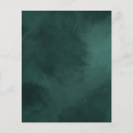 エメラルドグリーン&金ゴールド結婚ボタニックのテーブル番号 (裏面)