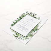 エメラルドグリーン | 銀箔オールインワン結婚ズ 箔招待状 (回転した状態)