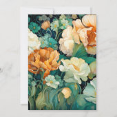 エメラルドグリーン、銅、アイボリー結婚ズ 招待状 (裏面)