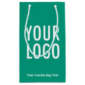 エメラルドグリーン 8.5インチ ギフトバッグ 企業ロゴ 小さい (裏面)