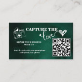 エメラルドグリーン Capture The Love QR ウェディング エンクロージャーカード (正面)