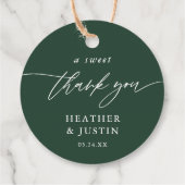 エメラルドグリーンAスウィートサンキューユー結婚式の引き出物 フェイバータグ (裏面)