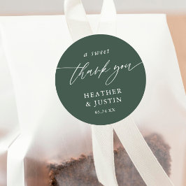 エメラルドグリーンAスウィートサンキューユー結婚式の引き出物 ラウンドシール