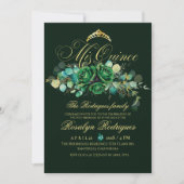 エメラルドグリーンMis Quince 15誕生日 招待状 (正面)