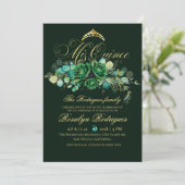 エメラルドグリーンMis Quince 15誕生日 招待状 (スタンド正面)