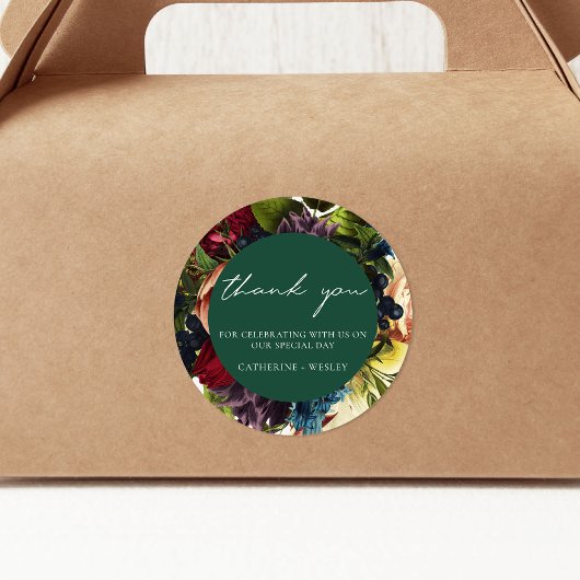 エメラルドグリーンMoodyフローラブルゴーニュ結婚ーズ ラウンドシール