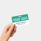 エメラルドグリーンPVCバッジ水平作業名タグ バッジ (手持ち)