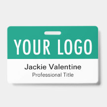 エメラルドグリーンPVCバッジ水平作業名タグ