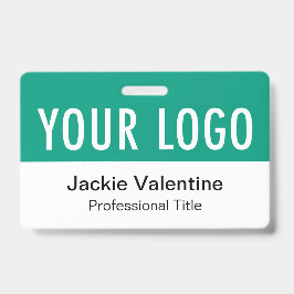 エメラルドグリーンPVCバッジ水平作業名タグ バッジ