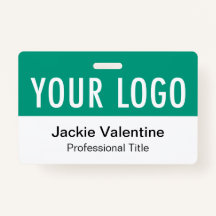 エメラルドグリーンPVCバッジ水平作業名タグ