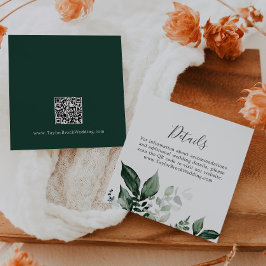 エメラルドグリーンQRコード結婚の詳細 エンクロージャーカード