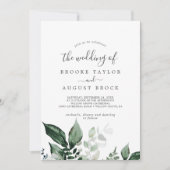 エメラルドグリーンQRコー結婚ド 招待状 (正面)