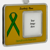 エメラルドグリーンstnd Rbn Tmpl (H-O) by K Yoncich シルバープレートフレームオーナメント (右)