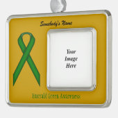 エメラルドグリーンstnd Rbn Tmpl (H-O) by K Yoncich シルバープレートフレームオーナメント (左)