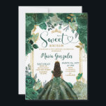 エメラルドグリーンSweet sixteen金ゴールドクラウン誕生日 招待状<br><div class="desc">エメラルドグリーンSweet sixteen金ゴールドクラウン誕生日招待状Mis Quince Anos,  16誕生日.</div>
