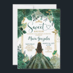 エメラルドグリーンSweet sixteen金ゴールドクラウン誕生日 招待状<br><div class="desc">エメラルドグリーンSweet sixteen金ゴールドクラウン誕生日招待状Mis Quince Anos,  16誕生日.</div>