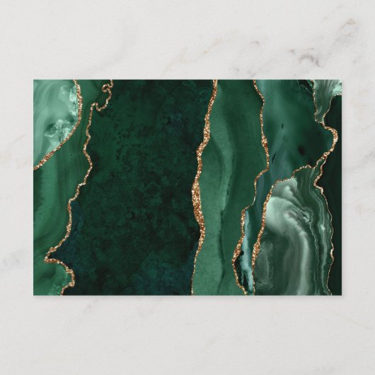 エメラルドグレム金ゴールドアゲートマーブル結婚ズ詳細 エンクロージャーカード (裏面)