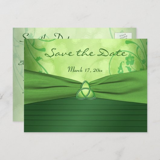 エメラルドケルト愛の結び目を保存はがき 案内ポストカード (正面/裏面)