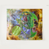 エメラルドコズミックドラゴン タペストリー (正面(横))