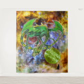 エメラルドコズミックドラゴン タペストリー (正面)