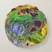 エメラルドコズミックドラゴン ラウンドクッション (裏面)