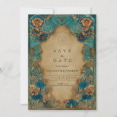 エメラルドゴールドイスラム婚礼 セーブザデート (正面)