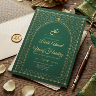 エメラルドゴールドニカーフィズム結婚式サンキューハガキ サンキューカード