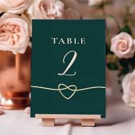 エメラルドゴールド結婚式テーブルナンバーカード テーブルナンバー