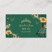 エメラルドサンフラワーフローラクインセアニラギフトレジストリ エンクロージャーカード (裏面)