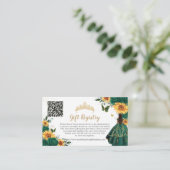 エメラルドサンフラワーフローラクインセアニラギフトレジストリ エンクロージャーカード (スタンド正面)