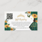 エメラルドサンフラワーフローラクインセアニラギフトレジストリ エンクロージャーカード (正面)