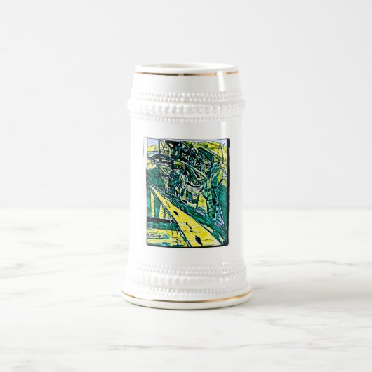 エメラルドシティの絵 ビールジョッキ (中央)