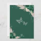 エメラルドシルバーフローラクインセアニラドレスミカンス 招待状 (裏面)