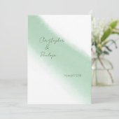 エメラルドシンプルグリーンウォーターの色の保存日付 招待状 (スタンド正面)