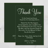 エメラルドシンプルグリーンテンプレート感謝していユー結婚ズ 案内状 (正面/裏面)