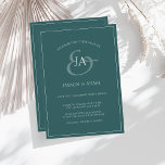 エメラルドシンプルグリーンモノグラム結婚式招待状 シーズンカード<br><div class="desc">エメラルドシンプルグリーンモノグラム結婚式招待状。美しい白い台本結婚を使用したトレンディーのダークグリーン結婚式招待状で、新郎新婦のイニシャルをエメラルドグリーンの背景に飾り付け、スタイリッシュにゲストに印象を与える。この招待状は素晴らし森の緑のデザインを持ち、モダンそしてミニマルバイブと、あなたのトレンディー、ミニマシンプルリストに最適結婚である。そしてミニマルレイアウトモダンは、ハンター緑の背景と対照的なイニシャルスクリプトに注目を集める。この招待は、ニュートラルまたはエメラルドグリーンの花模様に囲まれ結婚た美しい環境と、それにマッチするダークグリーンのデコ結婚アのトーンを設定する。控えめなお祝いに完璧な追加モダン。ザ・サンデー・コレクティブ©byレイチェル・ハンナ・ギー</div>