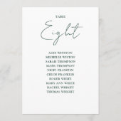 エメラルドシンプルグリーン座席表の番号 招待状 (裏面)