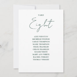 エメラルドシンプルグリーン座席表の番号 招待状