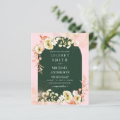 エメラルドシーズン ピンクグリーン フローラル ウェディング 招待状 (スタンド正面)